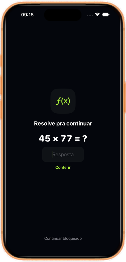 Escudo Insistente pedindo pra resolver uma conta de cabeça